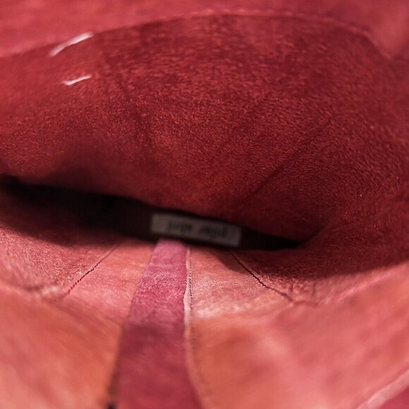 Pilar Avril Red Leather Zipper Boots High Heels Fold Over Size 40 EU 8.5-9 US - Picture 9 of 10